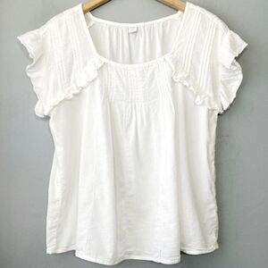 Old Navy White Pesant Boho Top Pintuck Detail Size XXL New